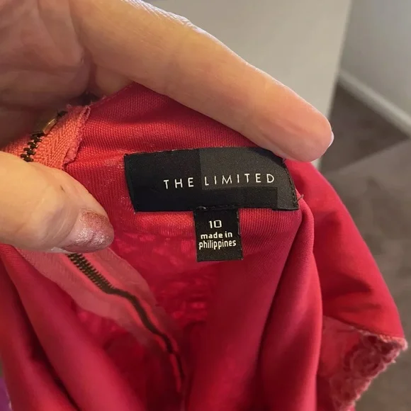 THE LIMITED CORAL LACE DRESS A LINE SLEEVELESS SIZE 10 - Picture 4 of 5